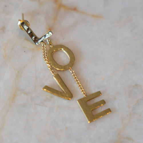 Letter LOVE Stud Earring (one piece)