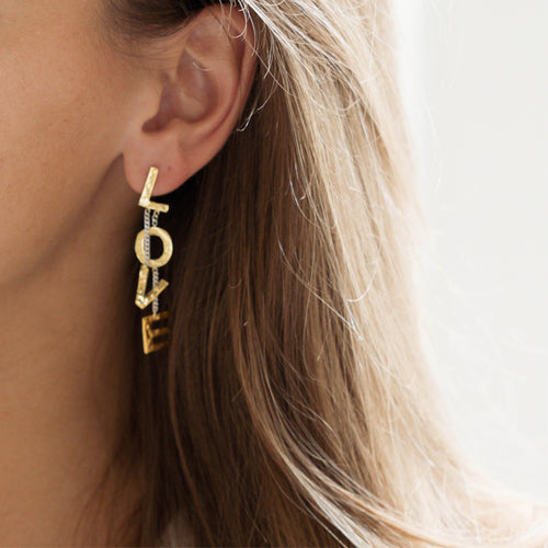Letter LOVE Stud Earring (one piece)