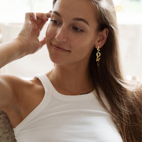 Letter LOVE Stud Earring (one piece)