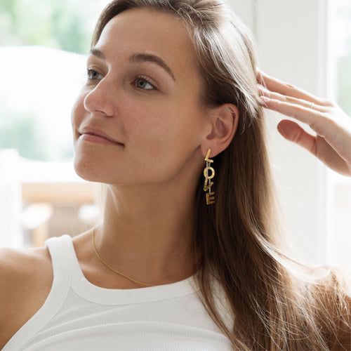 Letter LOVE Stud Earring (one piece)