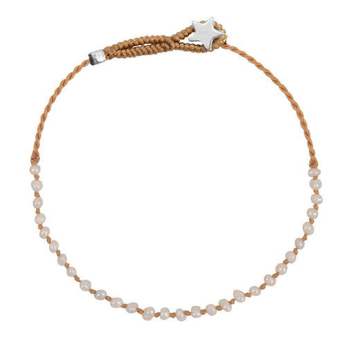 Half Pearl Silk Bracelet