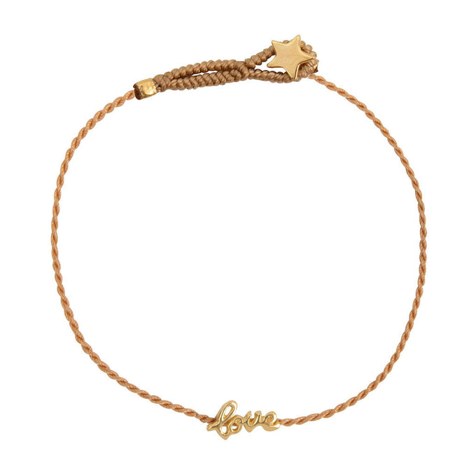 B2328 Gold Love Silk Bracelet Gold Plated