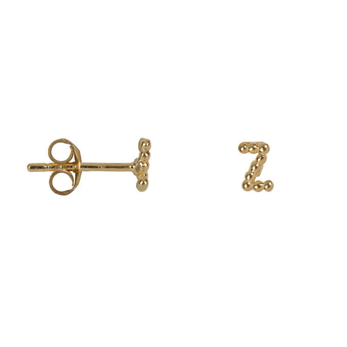 E2082 Gold Letter Z Letter Stud Z Earring Gold Plated 24,95