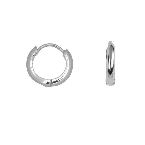 E2305 Silver Plain Small Thick Hoop Earring Silver V2