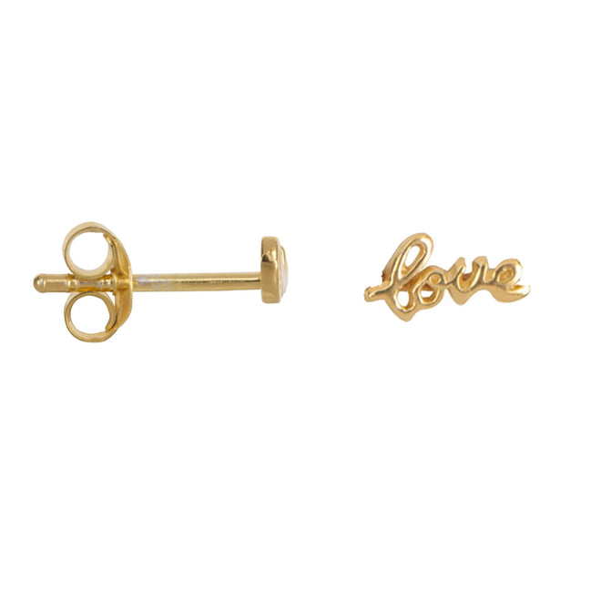 E2328 Gold Small Love Stud Earring Gold Plated