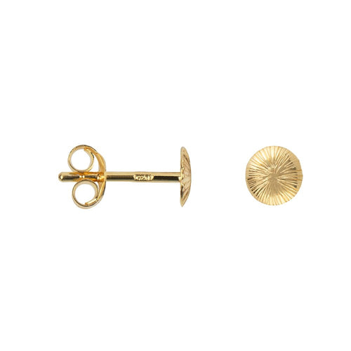 Ribbed Medium Moon Stud Earring
