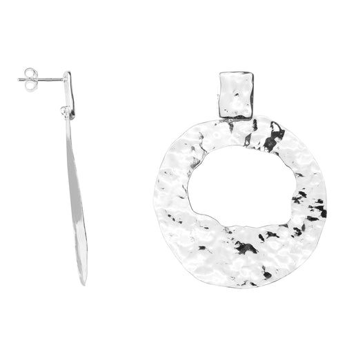 Folded Open Circle Stud Earring
