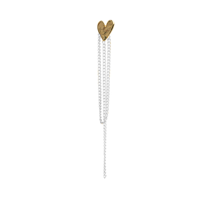 Heart Chain Stud Earring Earring (one piece)