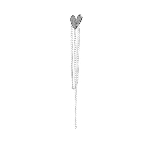 Heart Chain Stud Earring Earring (one piece)