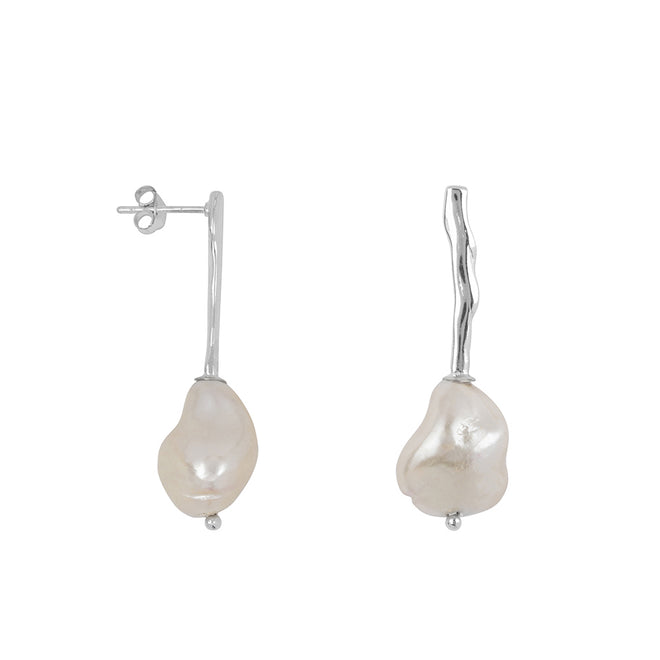 Large Pearl Coral Stud Earring