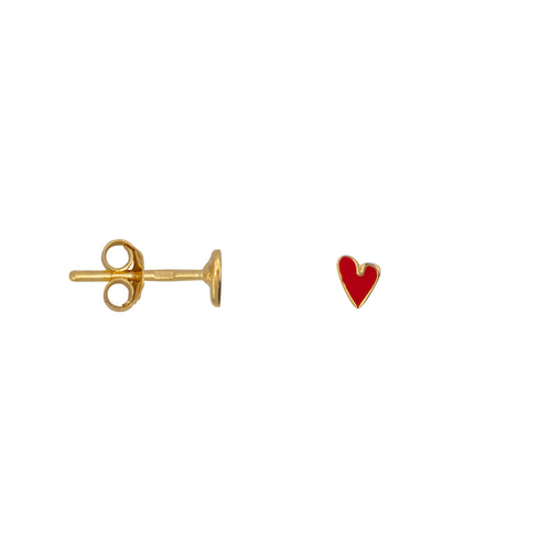 Mini Heart Red Stud Earring