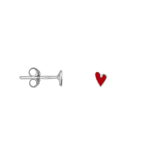 Mini Heart Red Stud Earring