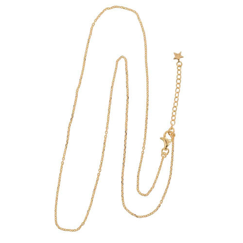 N2334 Gold Plain Necklace Gold 45 cm