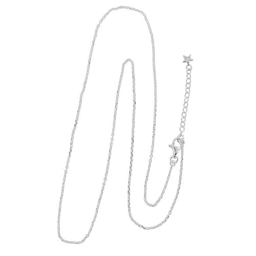 N2334 Silver Plain Necklace Silver 45 cm