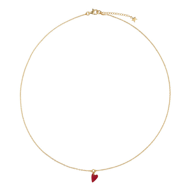 Red Heart Necklace 39 cm
