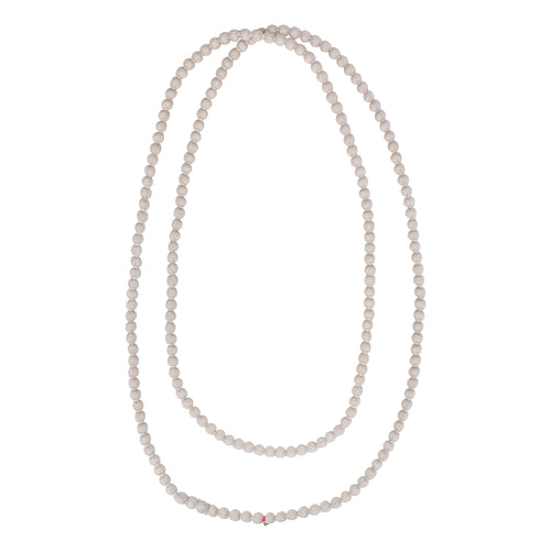 Silk Beaded Necklace Beige