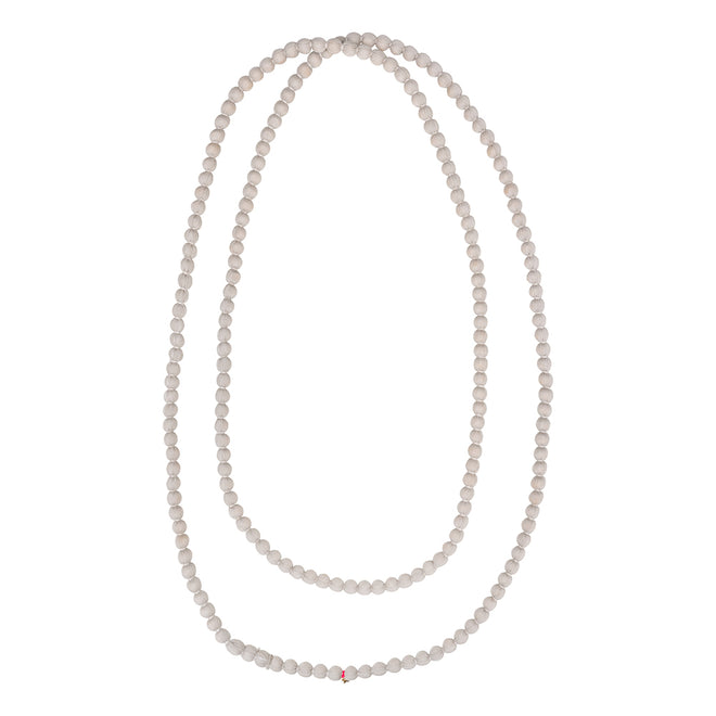 Silk Beaded Necklace Beige