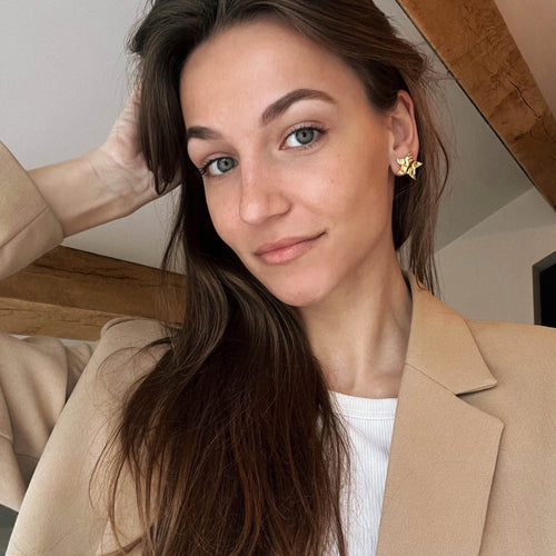 Hammered Heart Stud Earring
