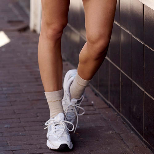 Sock Beige Golden Stars