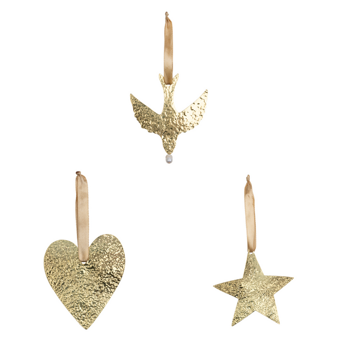 Gouden Kerst Ornamenten Bundel (3 Stuks)