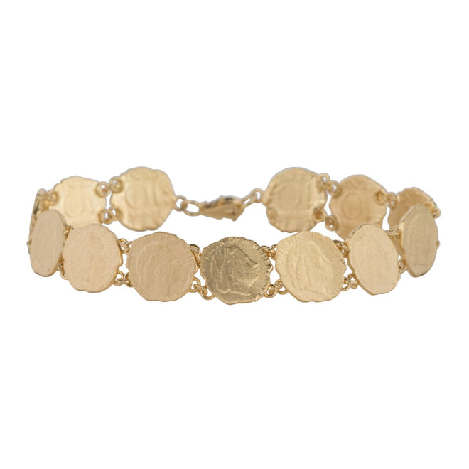 B2059 Gold Ten Cent In a Row Bracelet Gold Plated 159,95