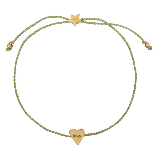 B2315 Gold GREEN Plain Heart Bracelet GREEN Gold Plated