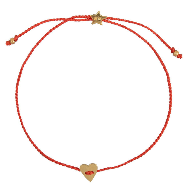 B2315 Gold RED Plain Heart Bracelet RED Gold Plated