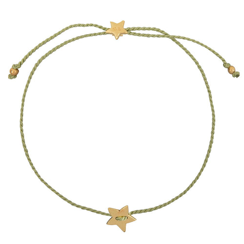 B2316 Gold GREEN Plain Star Bracelet GREEN Gold Plated