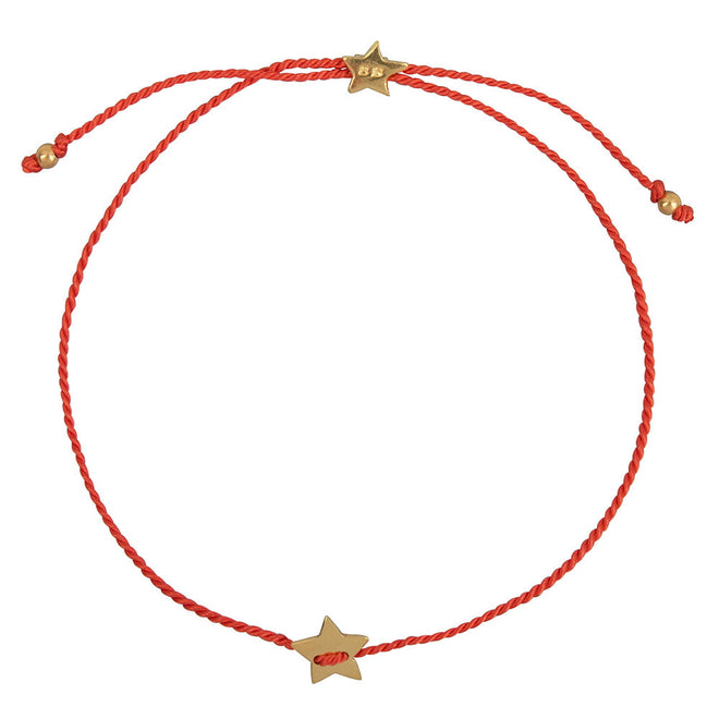 B2316 Gold RED Plain Star Bracelet RED Gold Plated