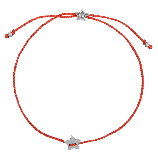 B2316 Silver RED Plain Star Bracelet RED Silver