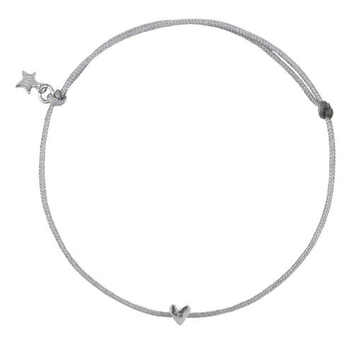 Grey Rope Heart Mini Heart Rope Bracelet Plain Blue Grey Rope – Betty Bogaers