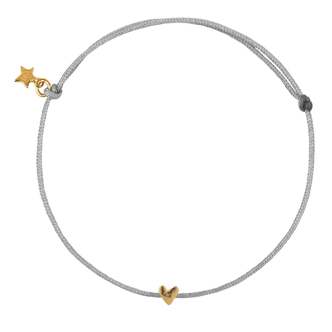 Mini Heart Rope Bracelet Plain Blue Grey Rope