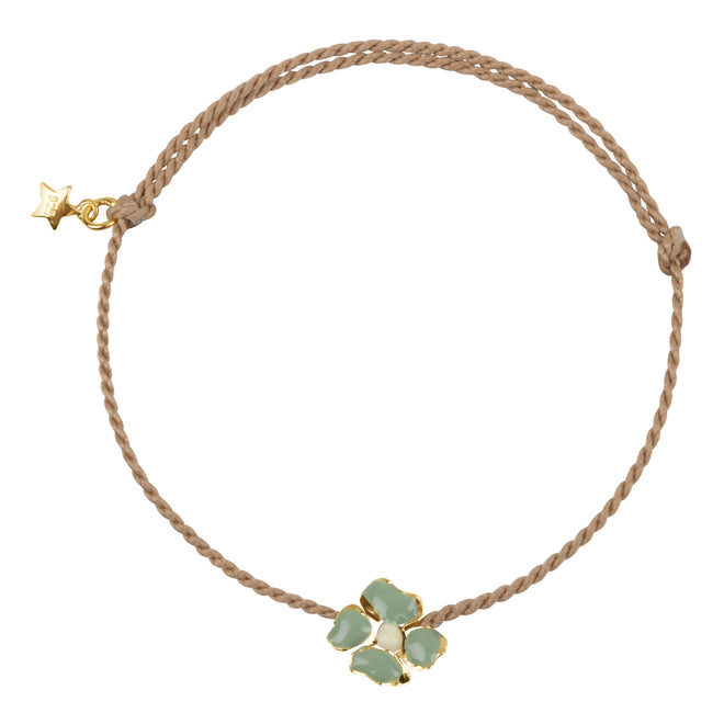 Medium Folded Clover Rope Bracelet Green Enamel