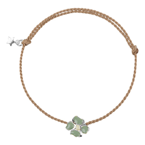 Medium Folded Clover Rope Bracelet Green Enamel