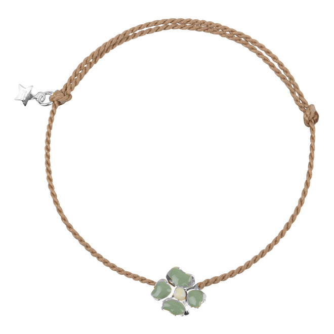 Medium Folded Clover Rope Bracelet Green Enamel