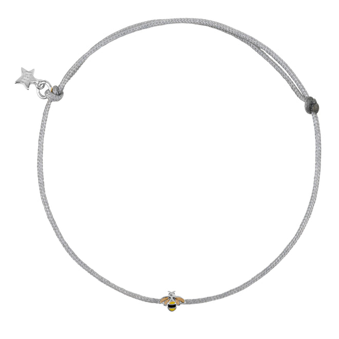 Mini Bee Enamel Rope Bracelet Blue Grey