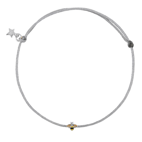 Mini Bee Enamel Rope Bracelet Blue Grey