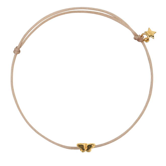 Mini Butterfly Rope Bracelet Beige