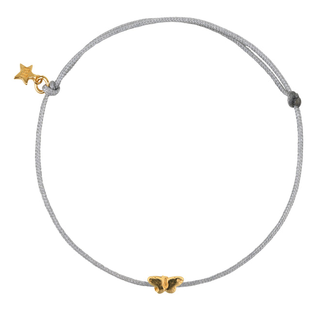 Mini Butterfly Rope Bracelet Blue Grey