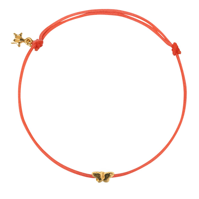 Mini Butterfly Rope Bracelet Pink