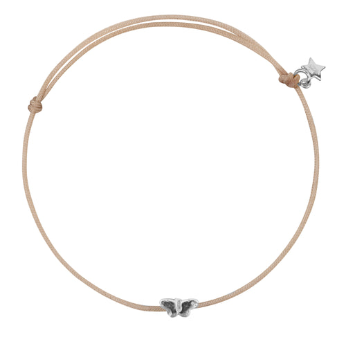 Mini Butterfly Rope Bracelet Beige