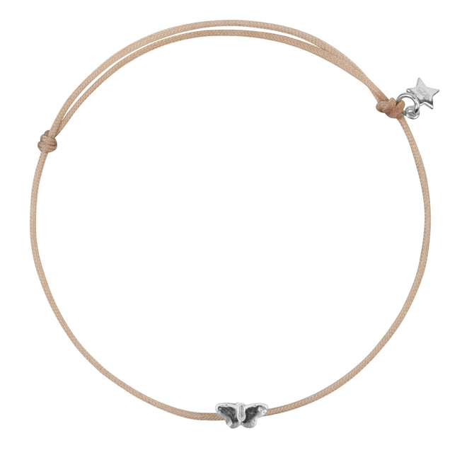 Mini Butterfly Rope Bracelet Beige