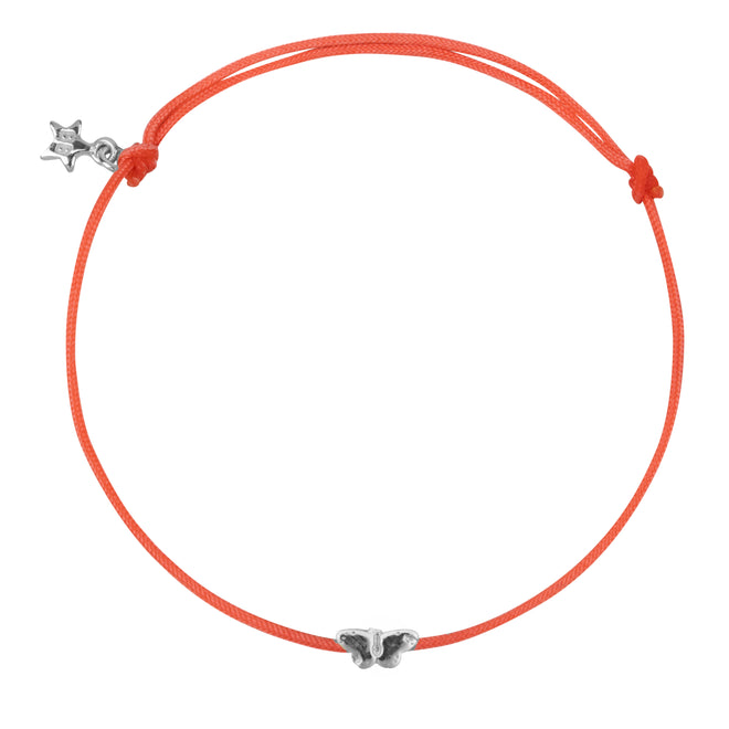 Mini Butterfly Rope Bracelet Pink