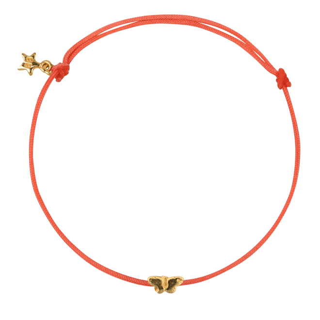 Mini Butterfly Rope Bracelet Pink
