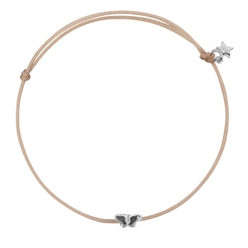 Mini Butterfly Rope Bracelet Beige