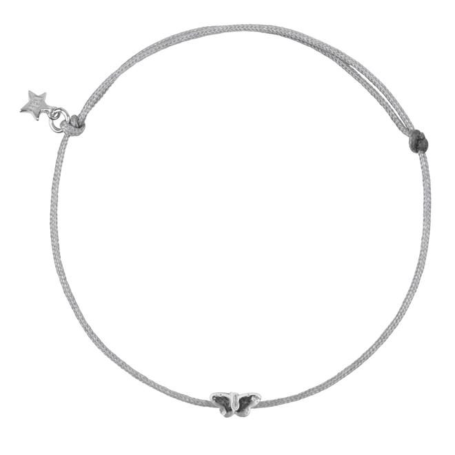 Mini Butterfly Rope Bracelet Blue Grey