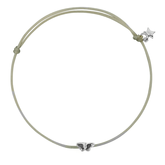 Mini Butterfly Rope Bracelet Moss Green
