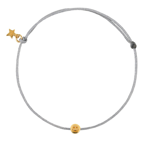 Mini Smiley Rope Bracelet Blue Grey