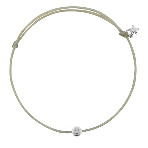 Mini Smiley Rope Bracelet Moss Green