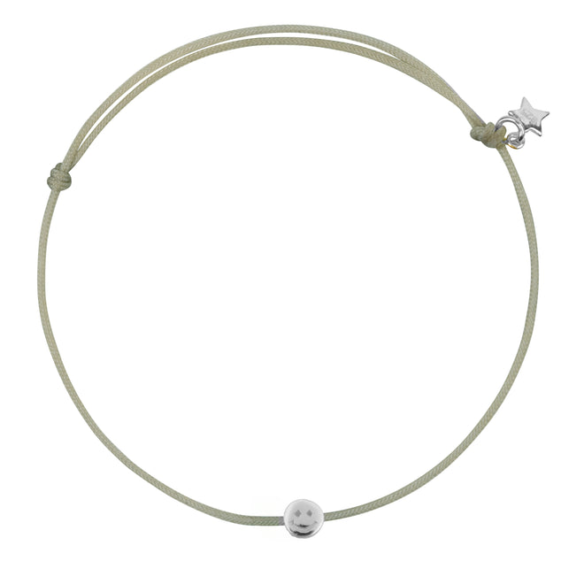 Mini Smiley Rope Bracelet Moss Green